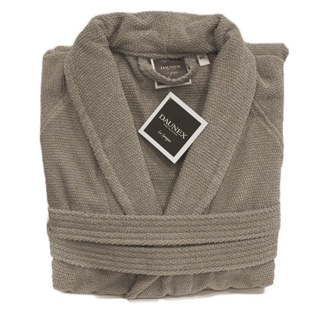 Accappatoio in spugna di puro cotone con collo a scialle. - My Store