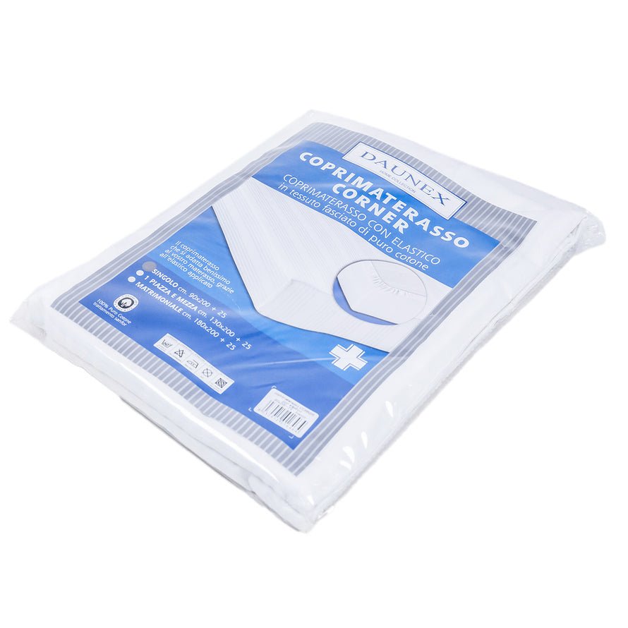 Coprimaterasso in puro cotone Daunex fasciato corner con elastico - My Store