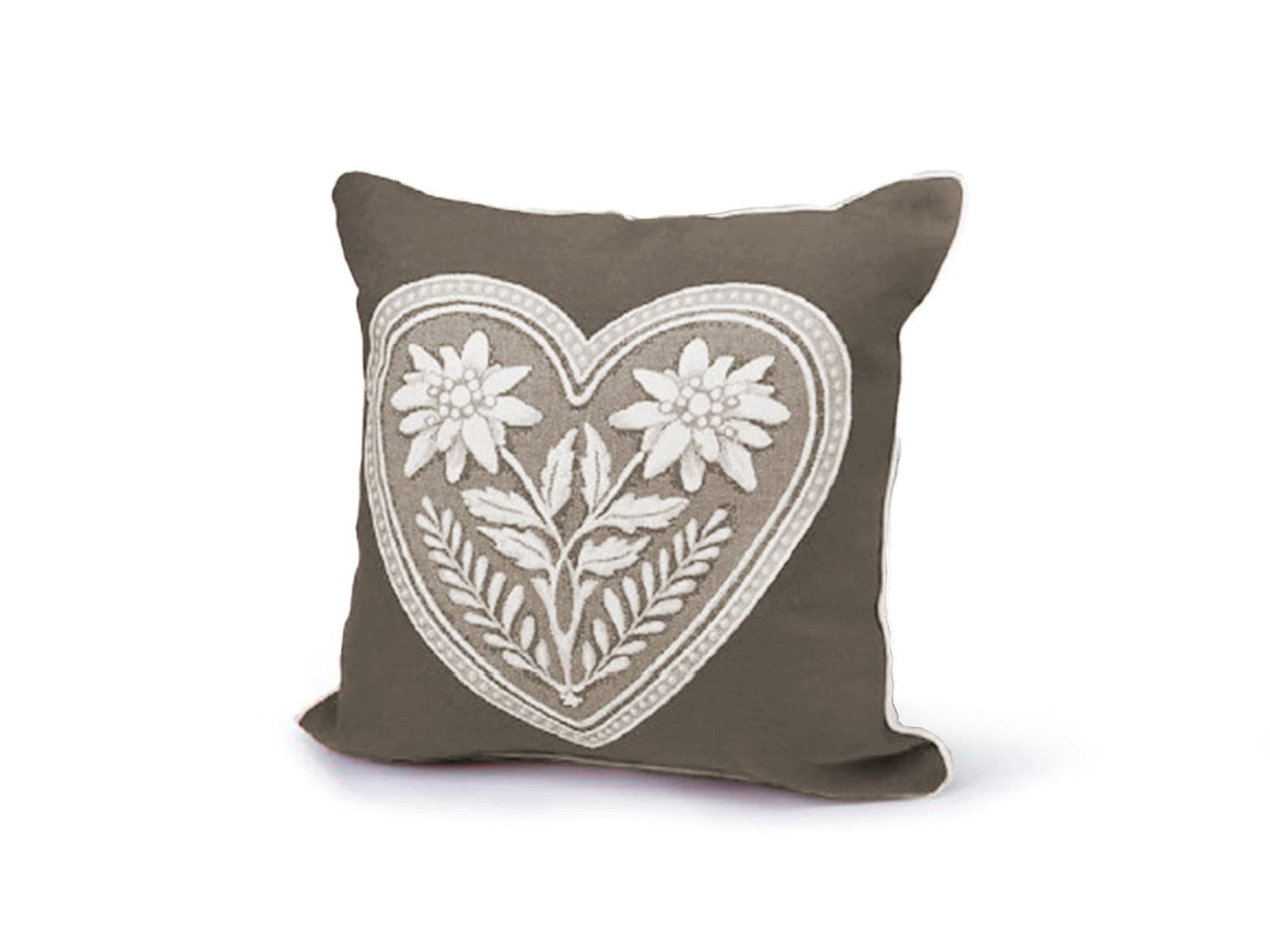 Cuscino stella alpina cuore c/interno in stile tirolese - My Store