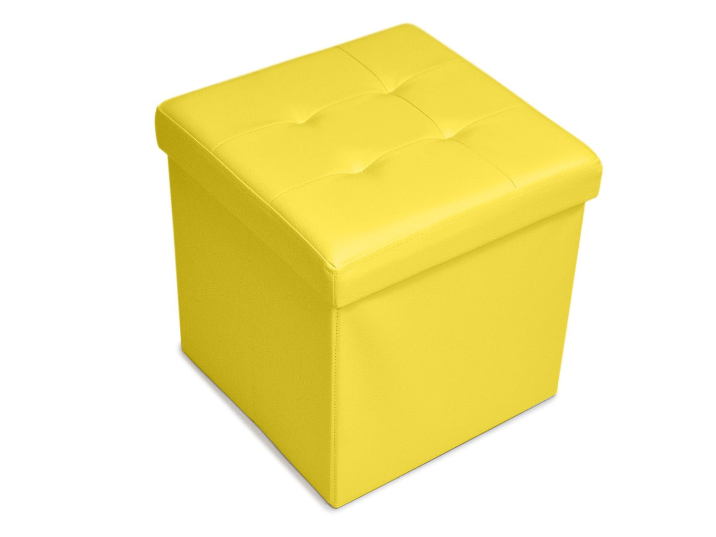 Pouf contenitore in similpelle, plain - My Store