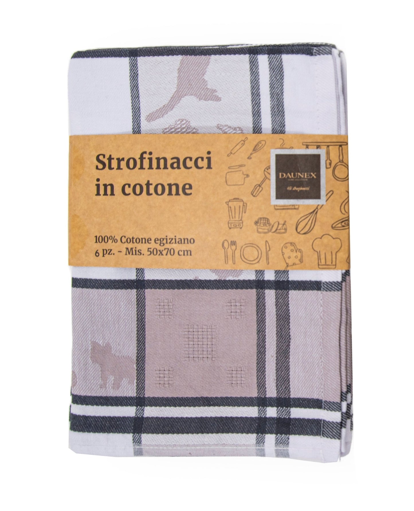 Strofinaccio in cotone egiziano cats Daunex misura 50 x 70 cm - My Store
