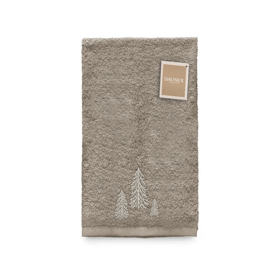 Telo da bagno ricamato Daunex disegno abete - My Store