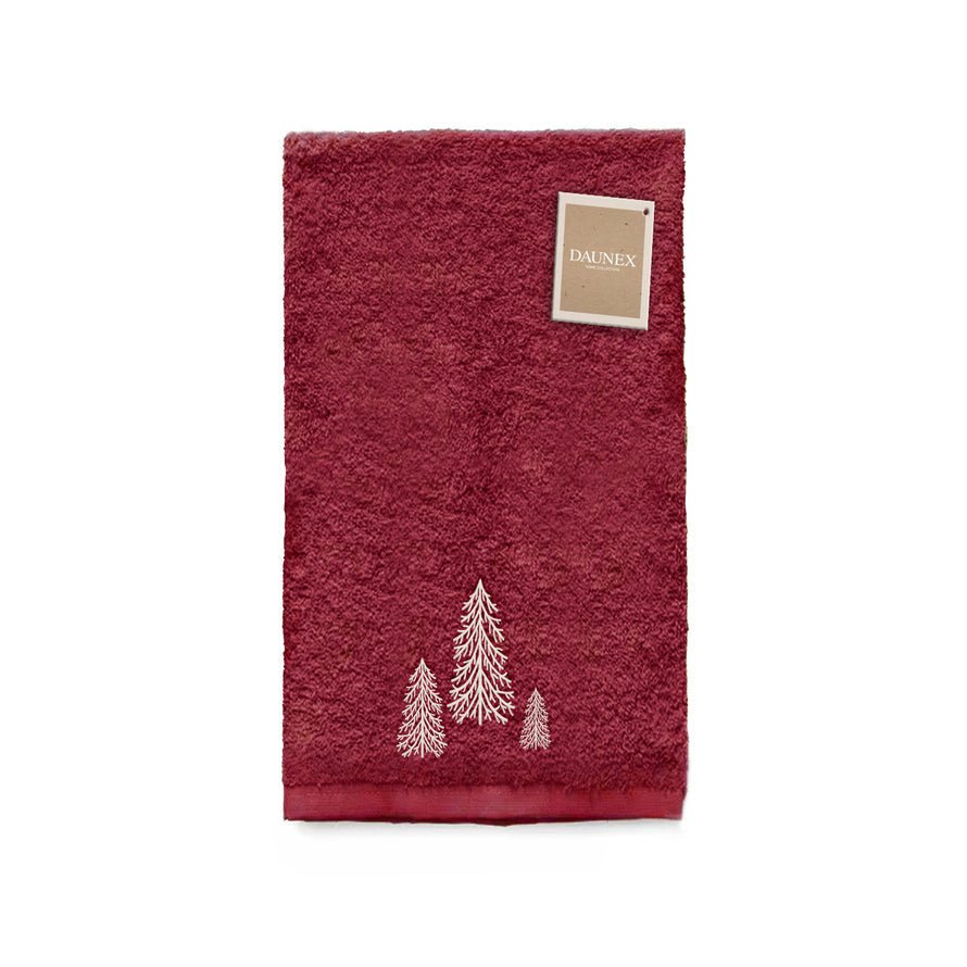 Telo da bagno ricamato Daunex disegno abete - My Store