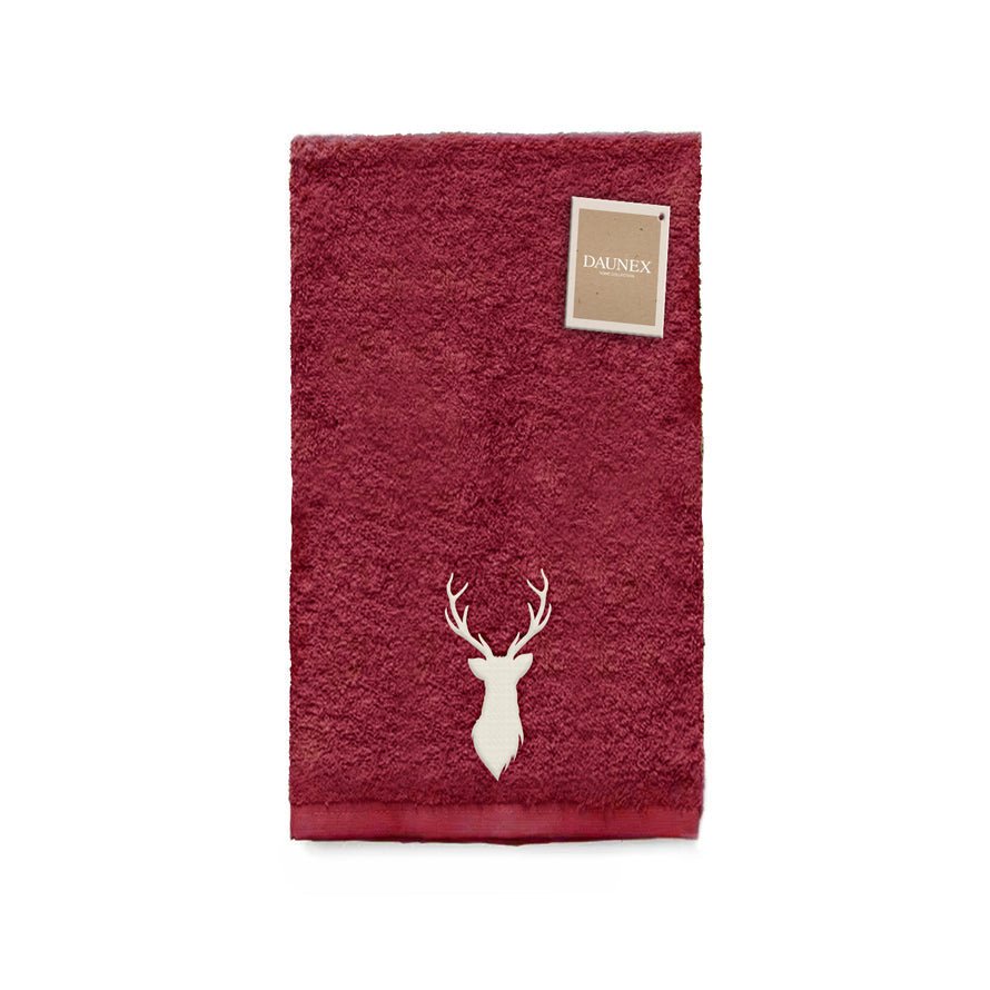 Telo da bagno ricamato Daunex disegno cervo - My Store