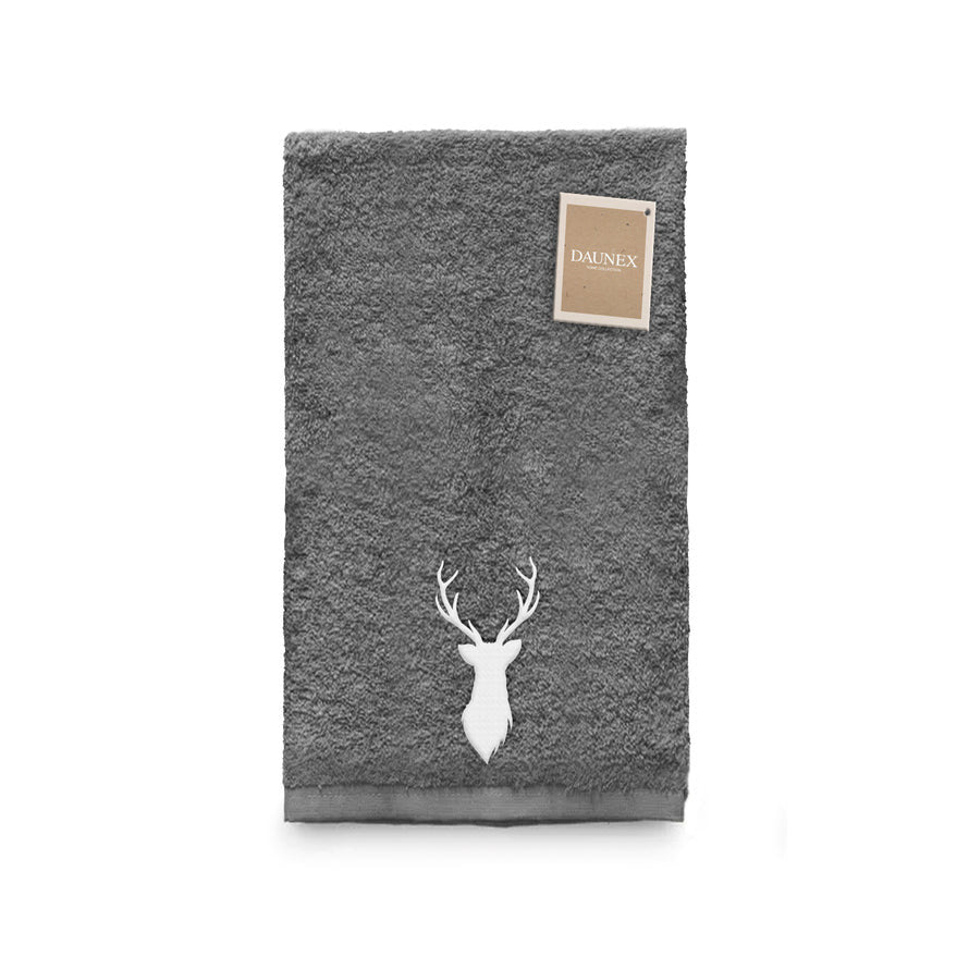 Telo da bagno ricamato Daunex disegno cervo - My Store