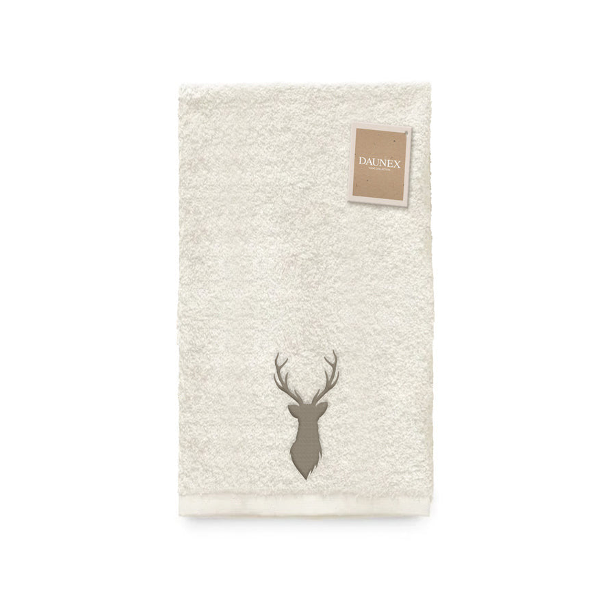 Telo da bagno ricamato Daunex disegno cervo - My Store
