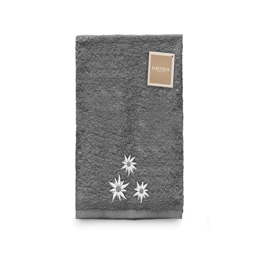 Telo da bagno ricamato Daunex disegno edelweiss - My Store
