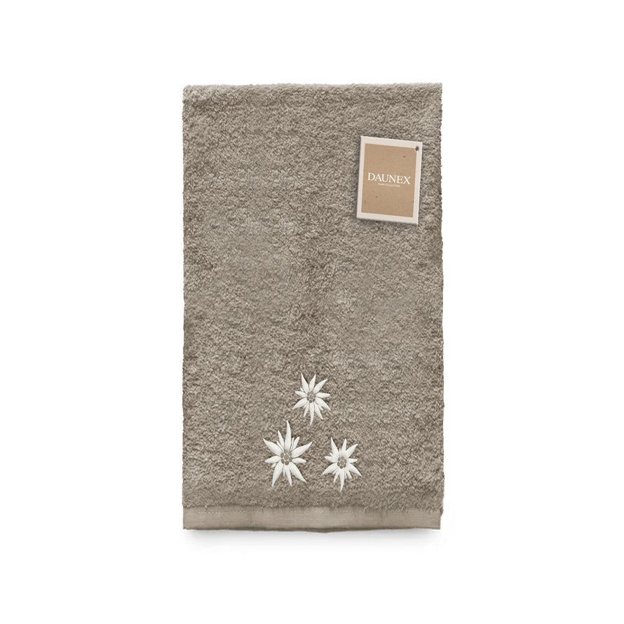 Telo da bagno ricamato Daunex disegno edelweiss - My Store