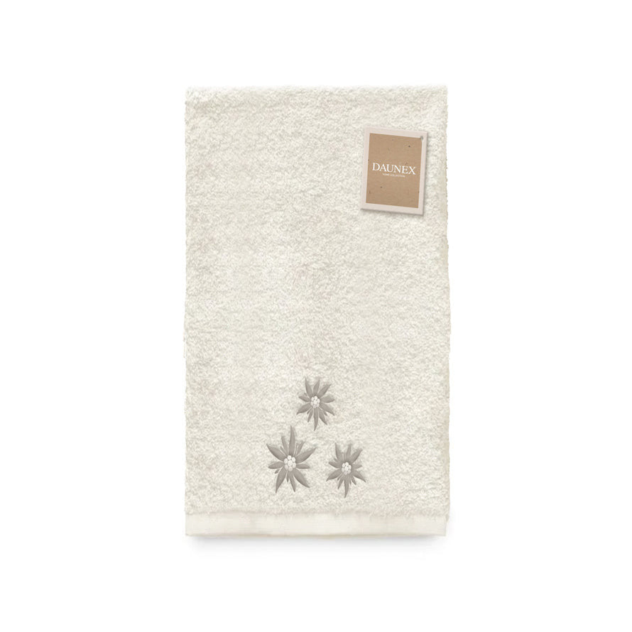 Telo da bagno ricamato Daunex disegno edelweiss - My Store