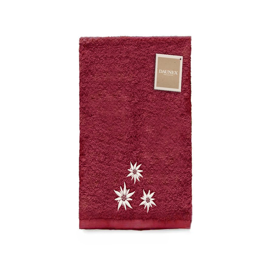 Telo da bagno ricamato Daunex disegno edelweiss - My Store