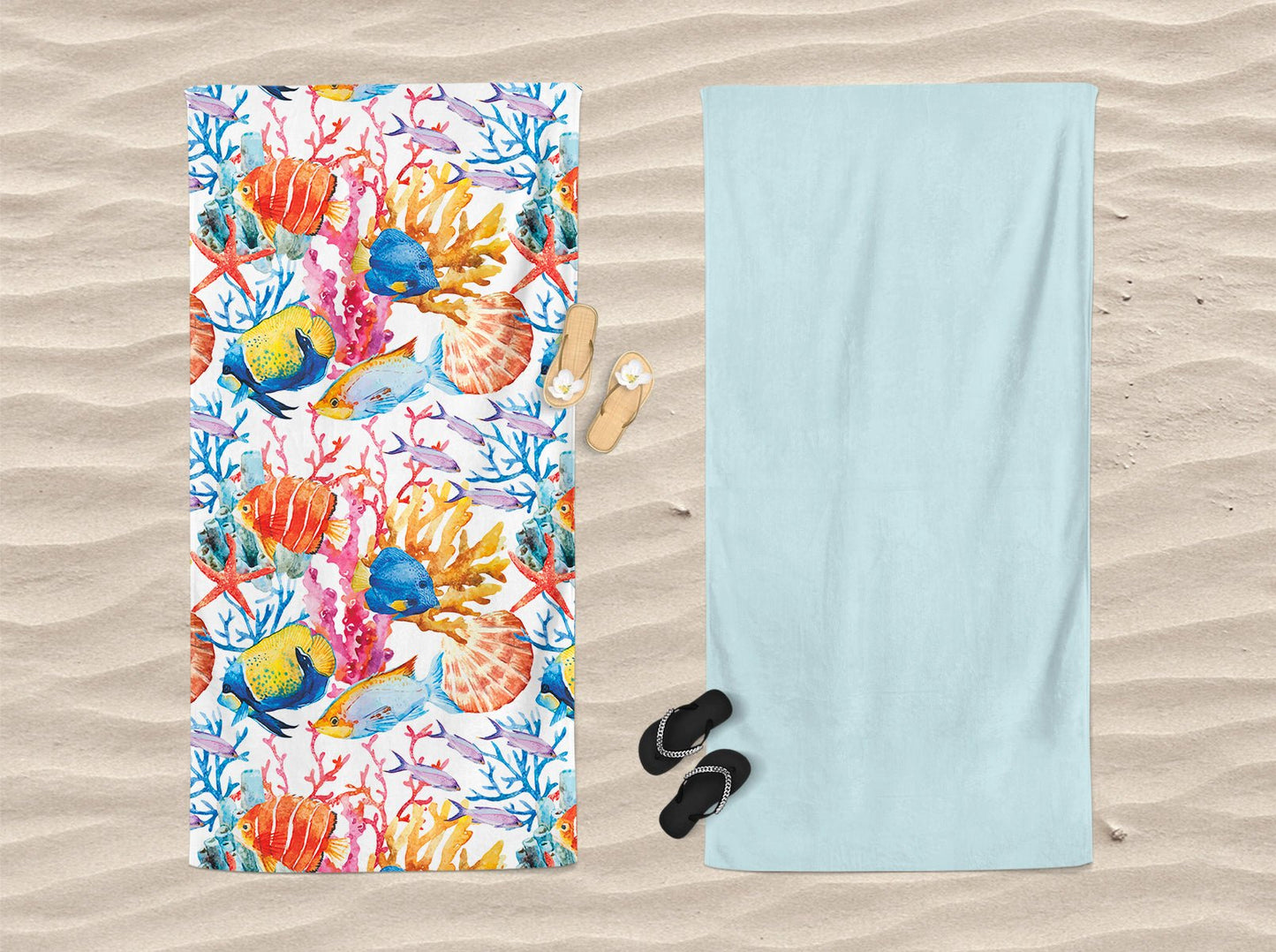 Telo mare doubleface microvelour Daunex misura 100 x 180 cm, coraline - My Store