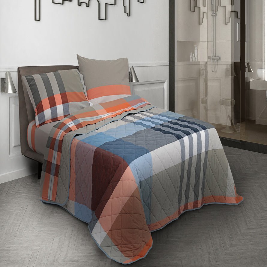Trapuntino in cotone percalle tinto in filo Daunex liverpool arancio - My Store