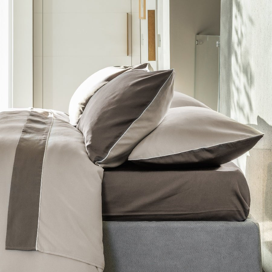 Completo lenzuola matrimoniale in raso di puro cotone, satin finesse - CoCo's Home