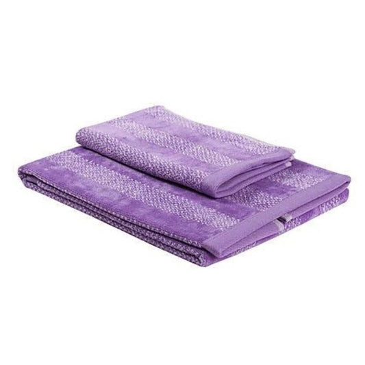 Coppia di asciugamani alanis in spugna di puro cotone velour Daunex - My Store