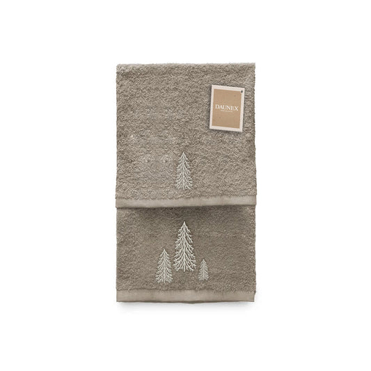 Coppia di asciugamani ricamata Daunex disegno abete - My Store