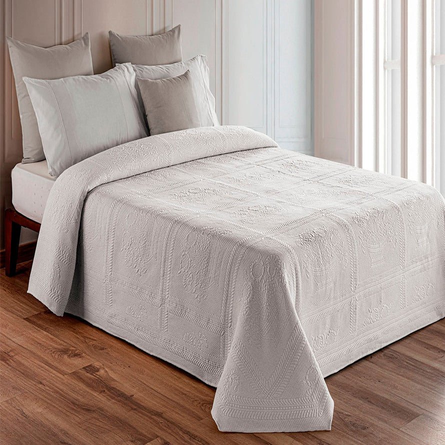 Copriletto in piquet Daunex con lavorazione in jacquard botticelli - My Store