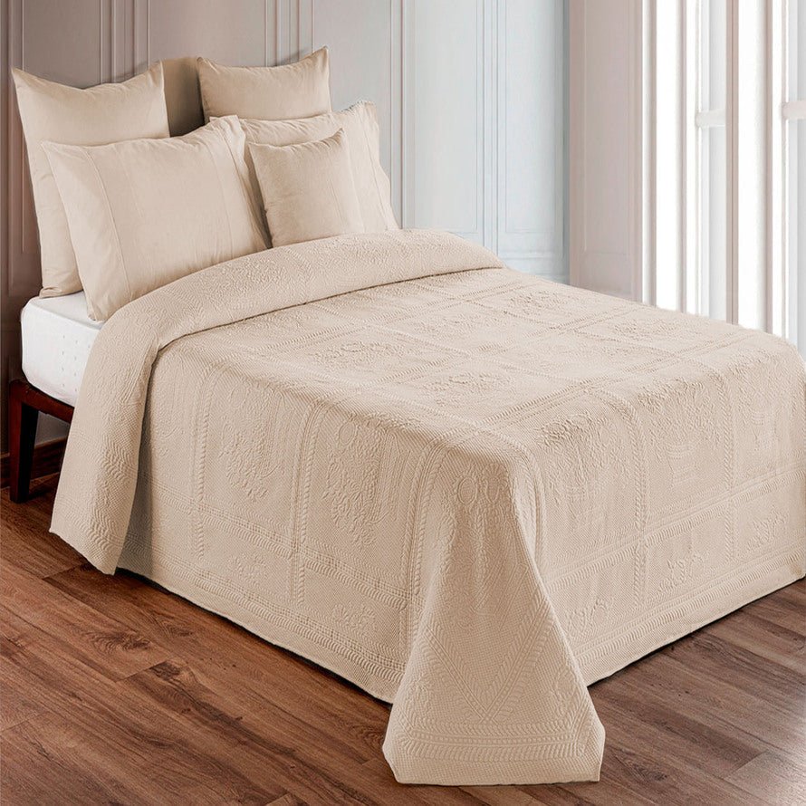 Copriletto in piquet Daunex con lavorazione in jacquard botticelli - My Store
