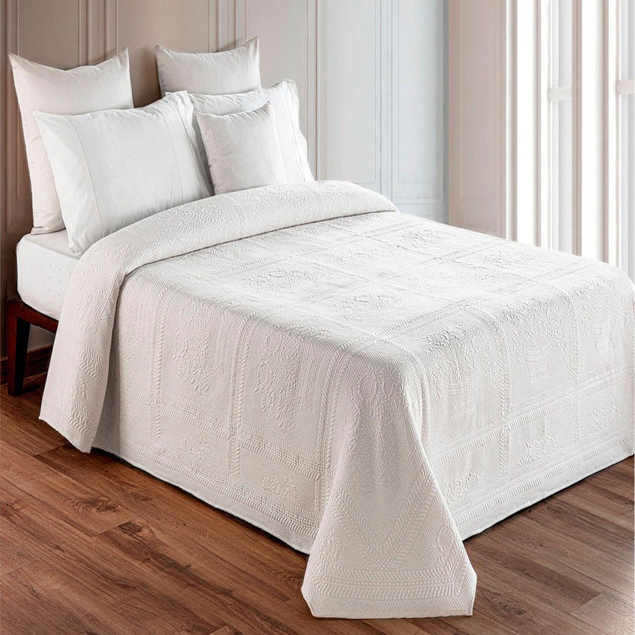 Copriletto in piquet Daunex con lavorazione in jacquard botticelli - My Store