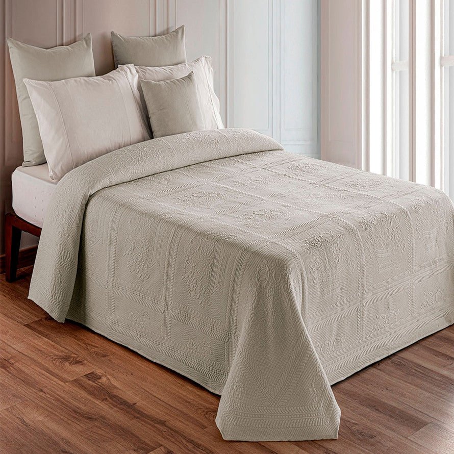 Copriletto in piquet Daunex con lavorazione in jacquard botticelli - My Store