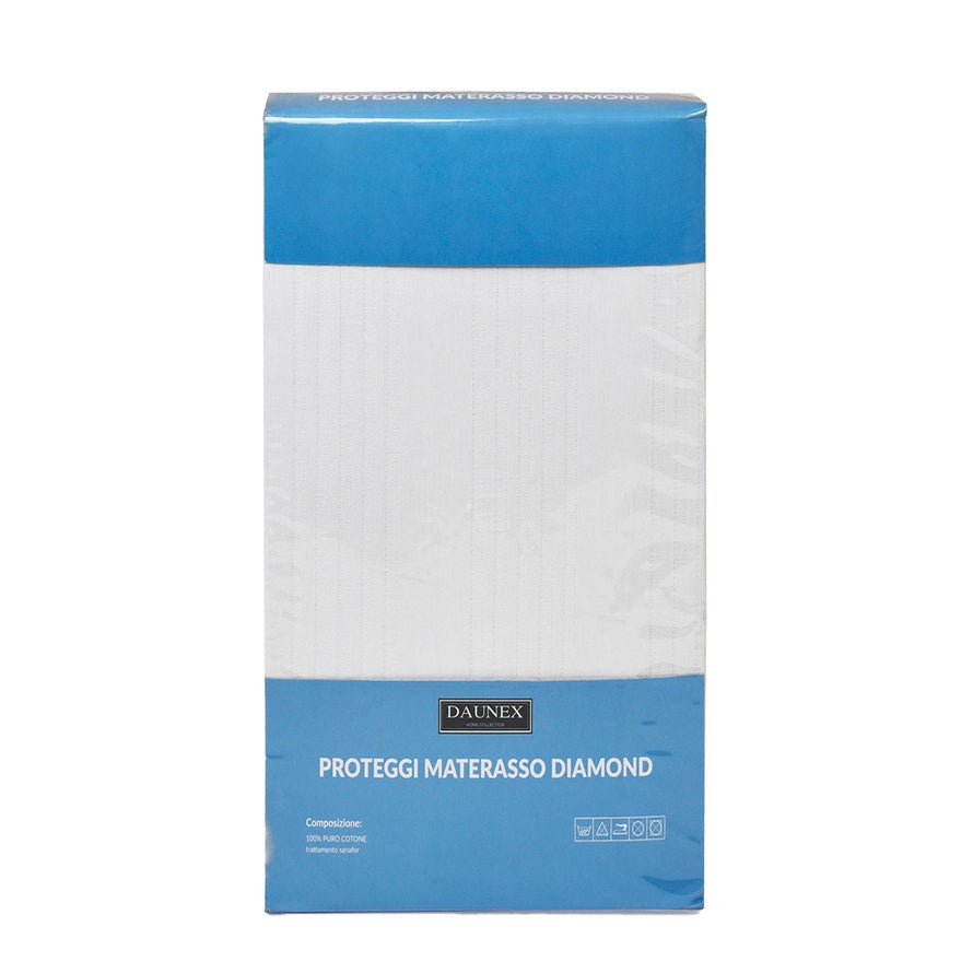 Coprimaterasso in puro cotone Daunex fasciato diamond con elastico - My Store