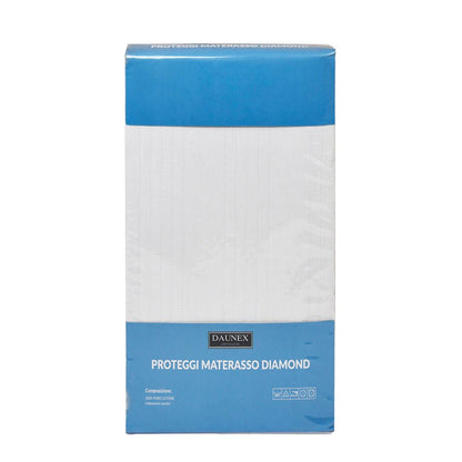 Coprimaterasso in puro cotone Daunex fasciato diamond con elastico - My Store