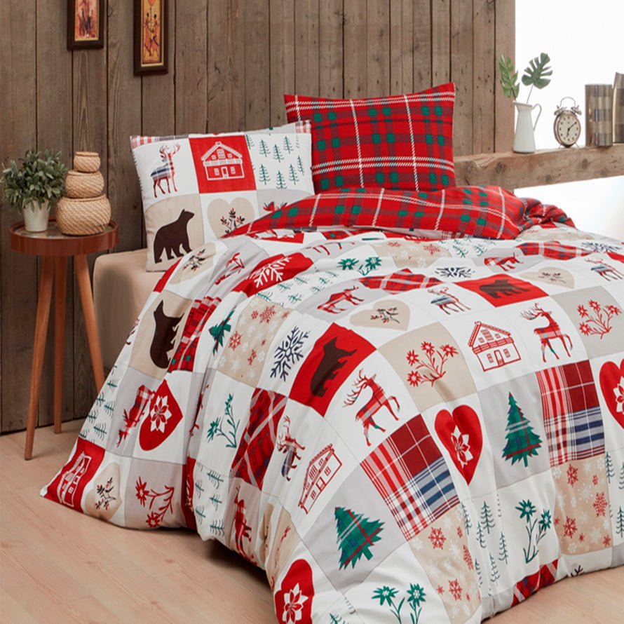 Parure copripiumino in puro cotone Daunex con stampa Aspen - My Store