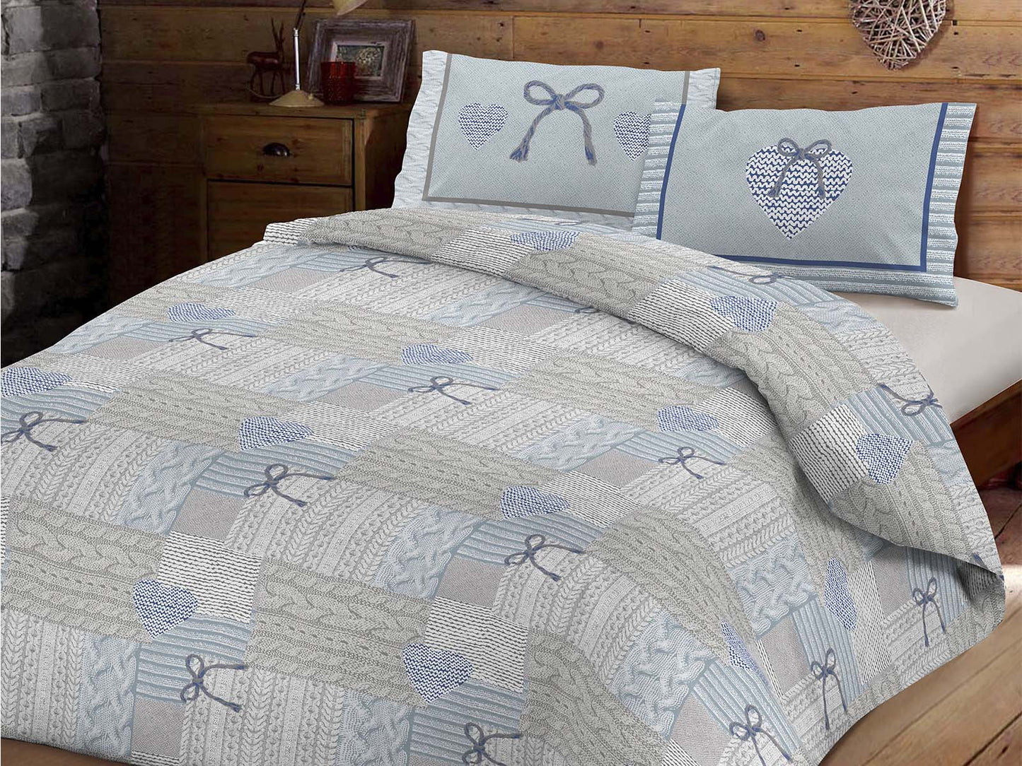 Parure copripiumino infinity in puro cotone Daunex, treccia - My Store