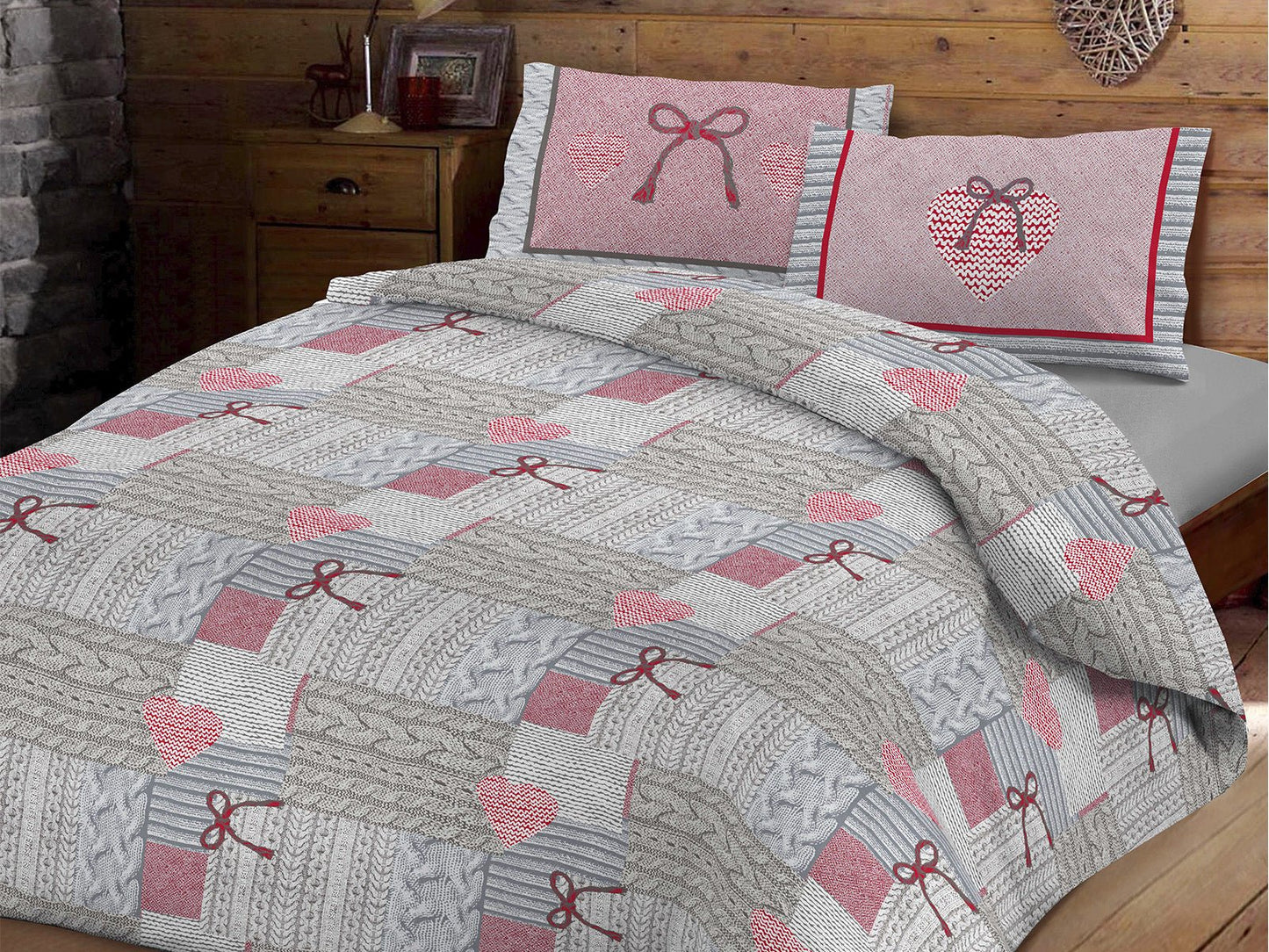 Parure copripiumino infinity in puro cotone Daunex, treccia - My Store