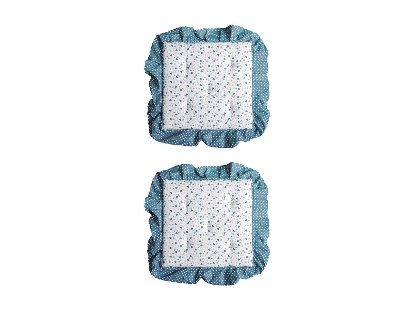 Set 2 cuscini trapuntini cannes Daunex misura 40 x 40 cm colore blu - My Store