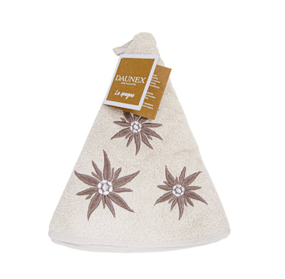 Strofinaccio girella diam.70 ricamata Daunex disegno edelweiss - My Store