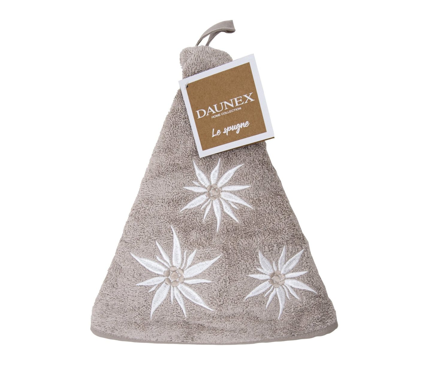 Strofinaccio girella diam.70 ricamata Daunex disegno edelweiss - My Store