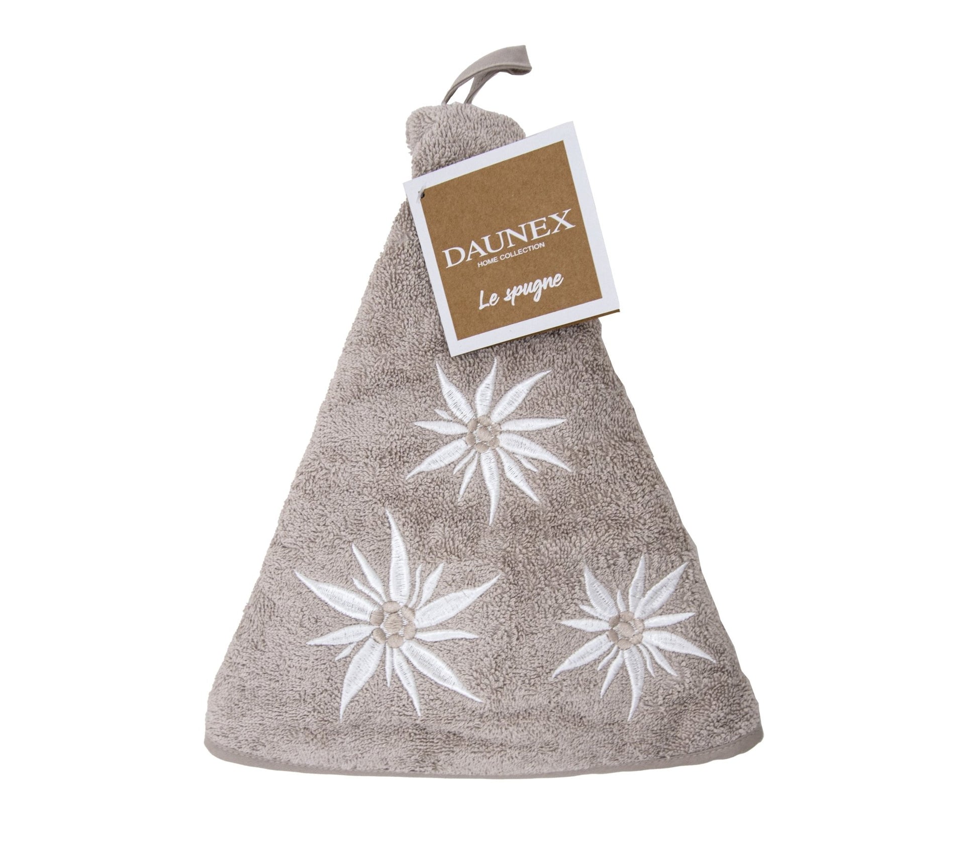 Strofinaccio girella diam.70 ricamata Daunex disegno edelweiss - My Store