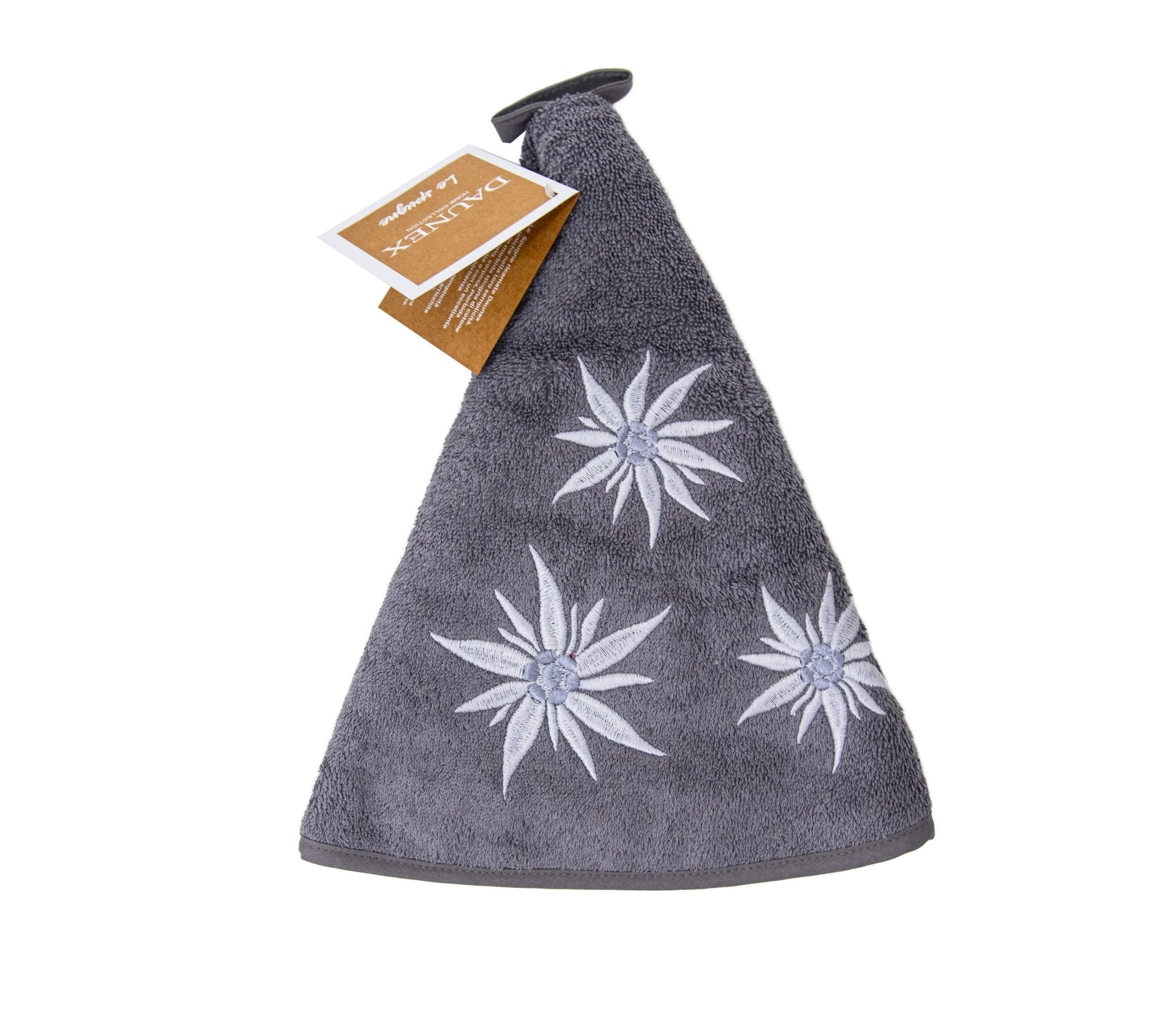 Strofinaccio girella diam.70 ricamata Daunex disegno edelweiss - My Store