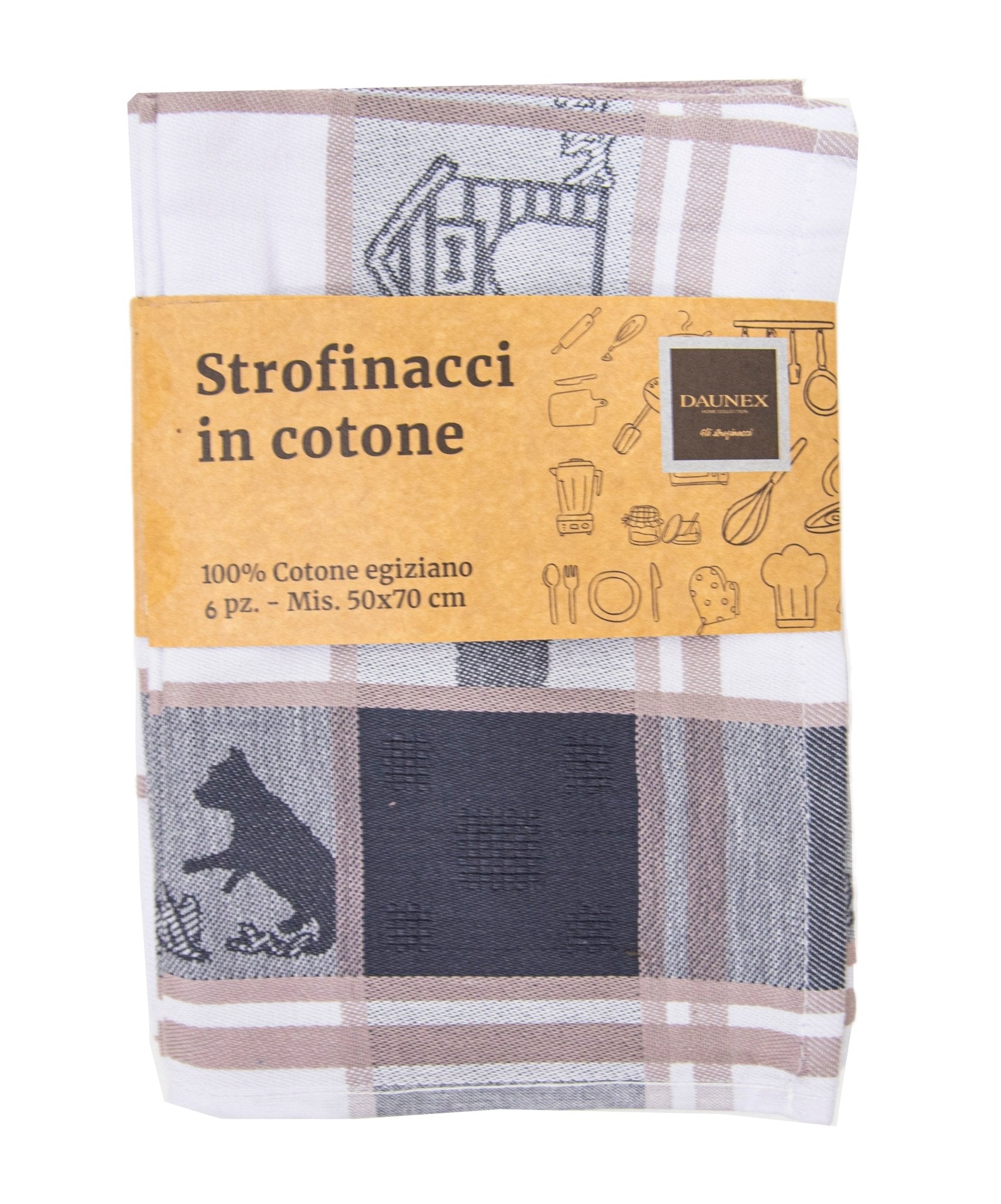 Strofinaccio in cotone egiziano dogs Daunex misura 50 x 70 cm - My Store