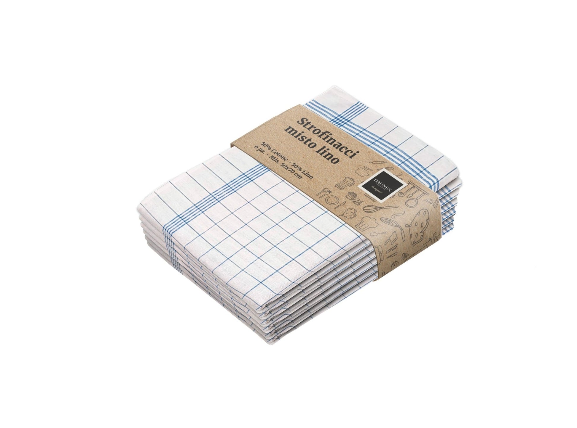 Strofinaccio misto lino classic Daunex misura 50 x 70 cm - My Store