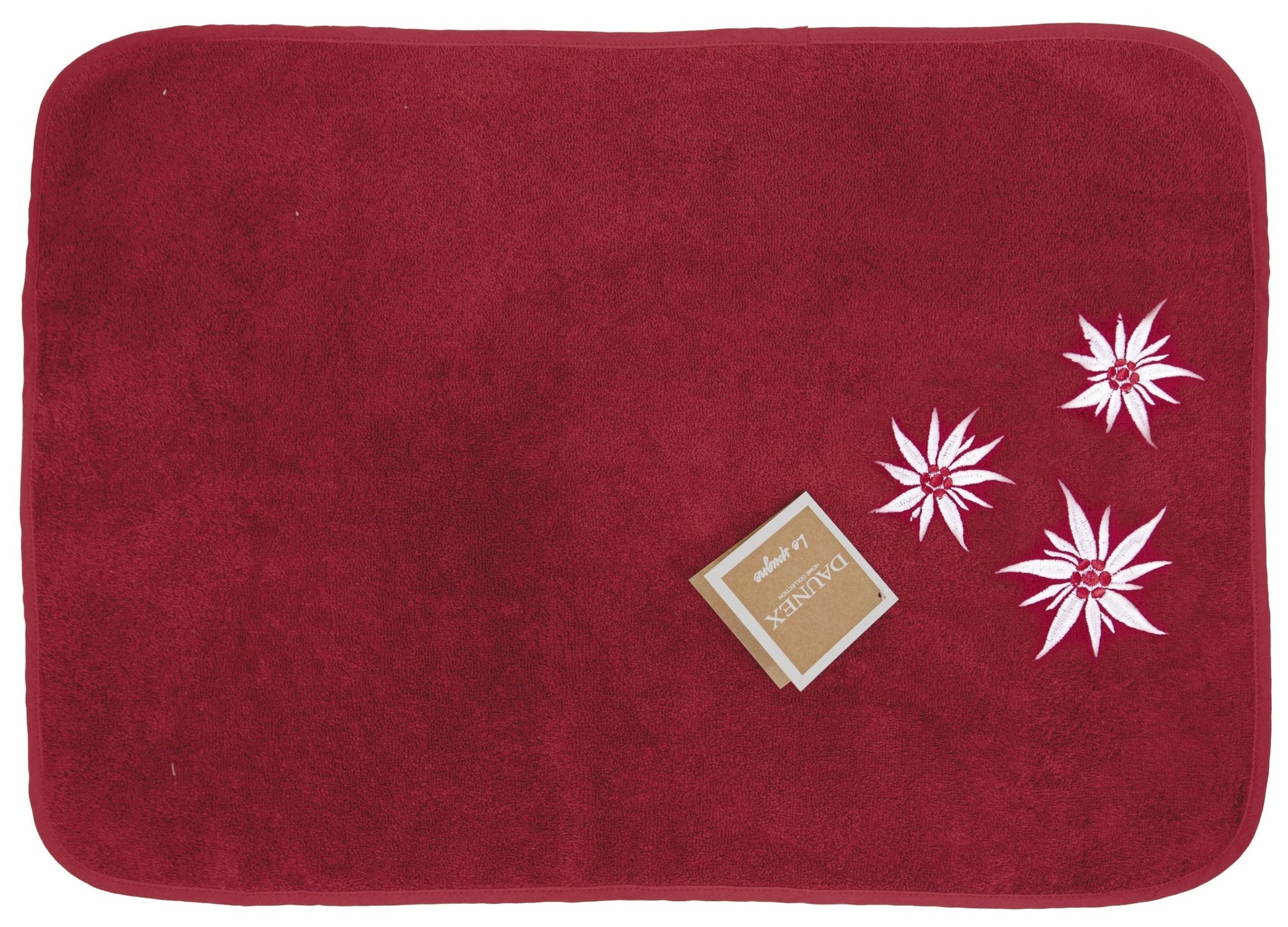 Strofinaccio ricamato misura 50 x 70 cm Daunex disegno edelweiss - My Store