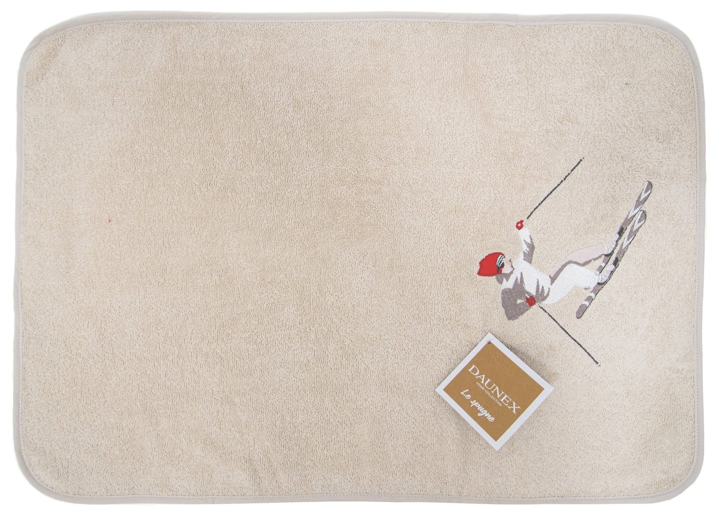 Strofinaccio ricamato misura 50 x 70 cm Daunex disegno sciatore - My Store