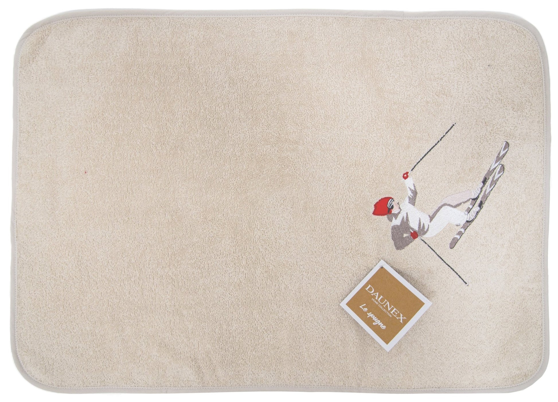 Strofinaccio ricamato misura 50 x 70 cm Daunex disegno sciatore - My Store