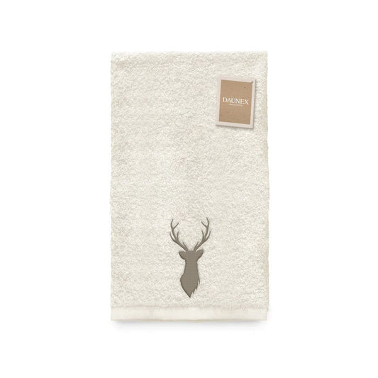 Telo da bagno ricamato Daunex disegno cervo - My Store