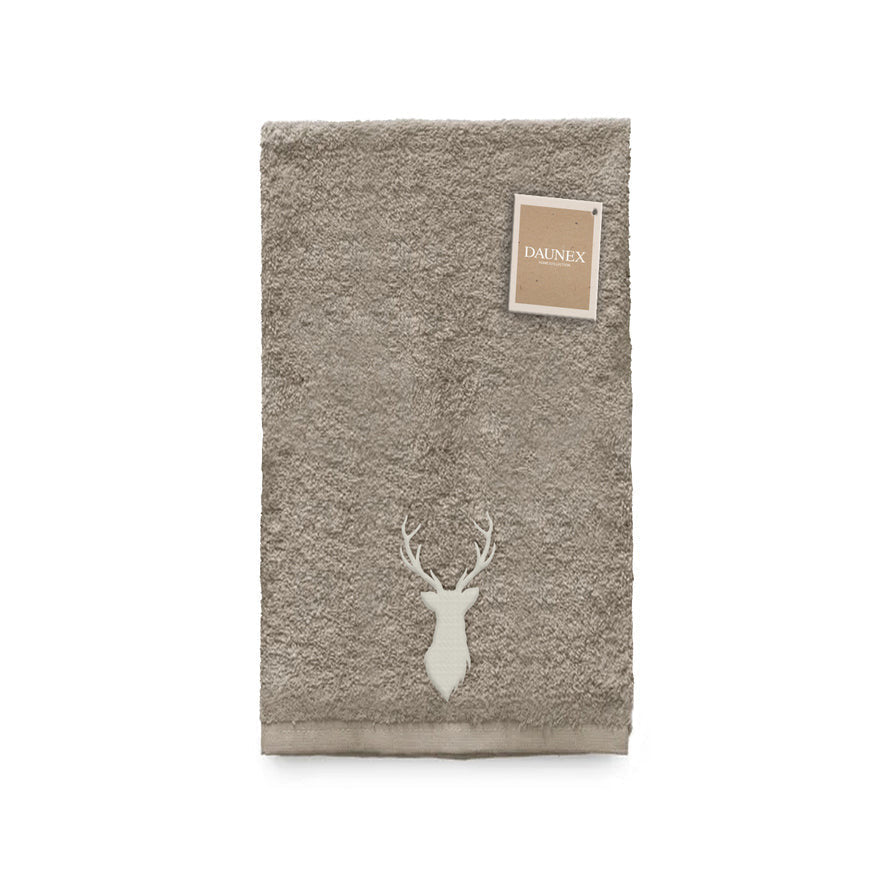 Telo da bagno ricamato Daunex disegno cervo - My Store