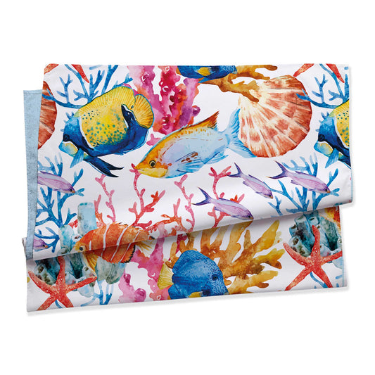 Telo mare doubleface microvelour Daunex misura 100 x 180 cm, coraline - My Store