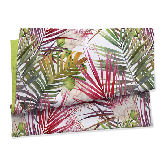 Telo mare doubleface microvelour Daunex misura 100 x 180 cm, felci - My Store