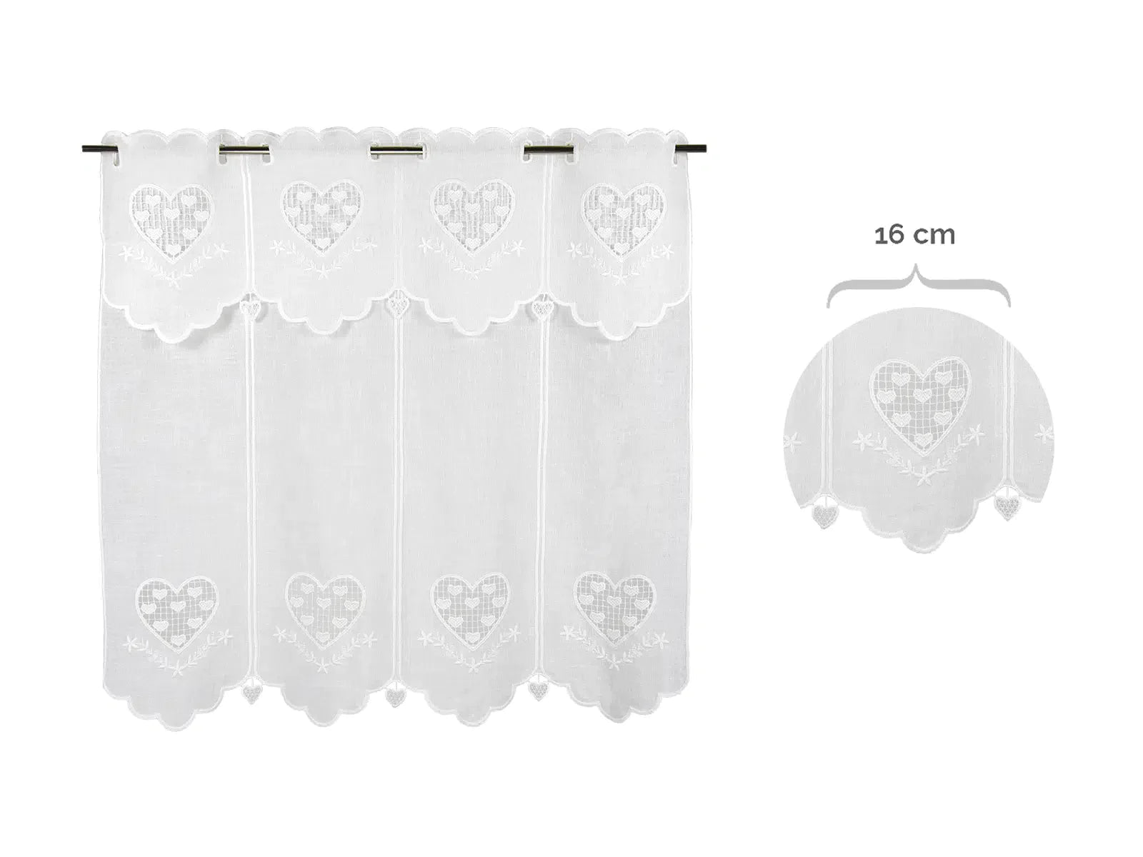 Tenda ricamata in stile tirolese cuore appeso - My Store