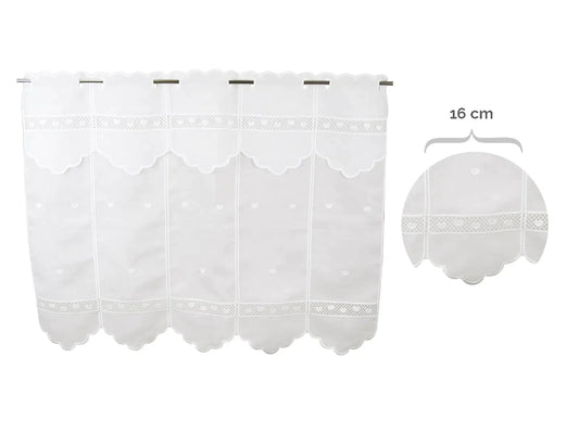Tenda ricamata in stile tirolese cuoricino - My Store