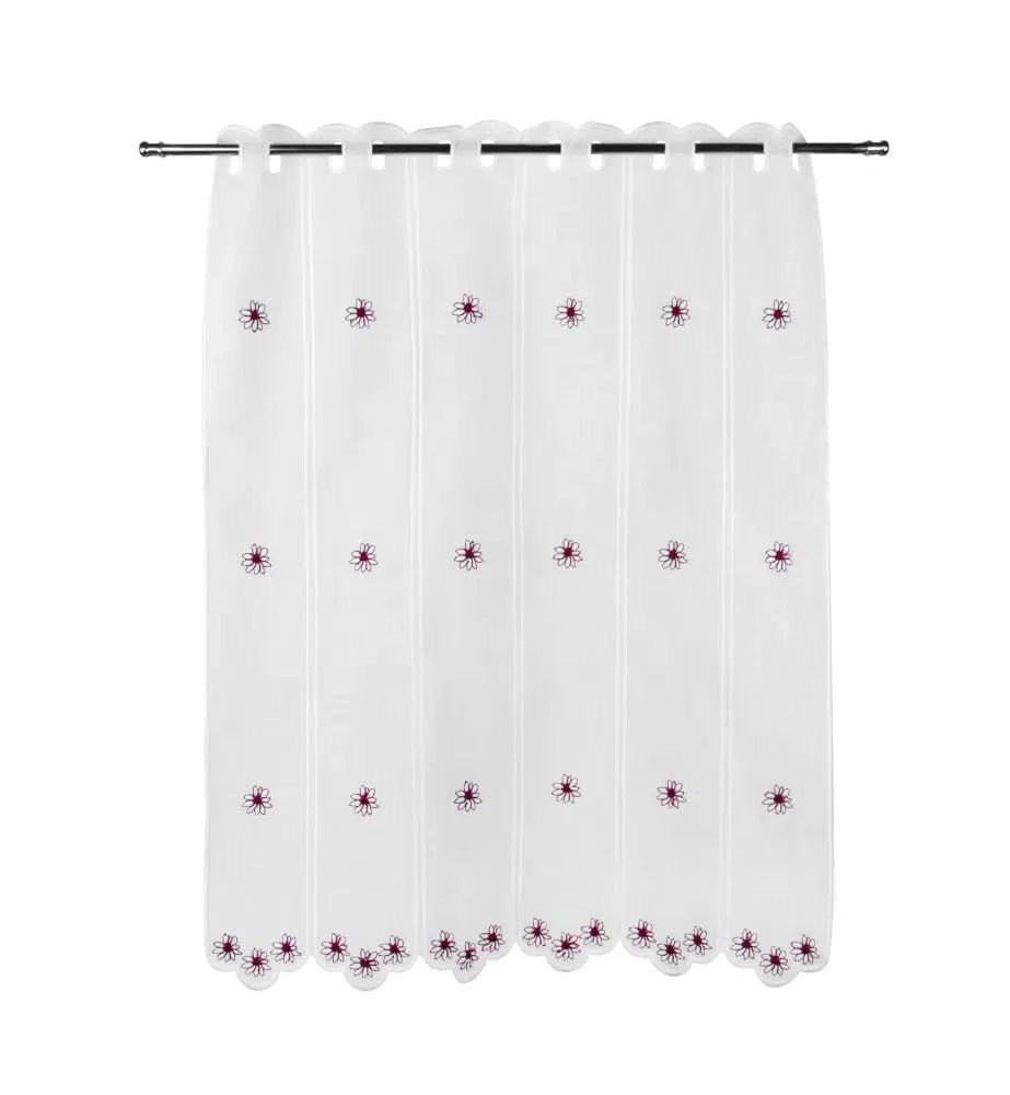 Tenda ricamata in stile tirolese edelweiss colore rosso - My Store
