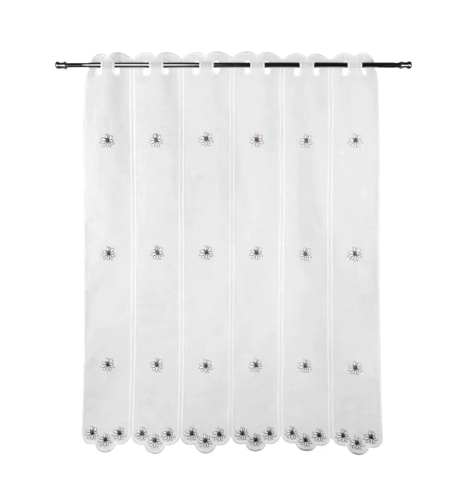 Tenda ricamata in stile tirolese edelweiss colore tortora - My Store