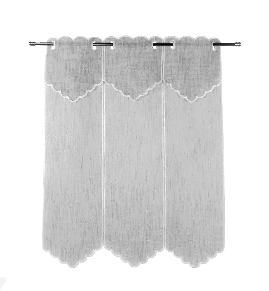 Tenda ricamata in stile tirolese ginevra colore grigio - My Store