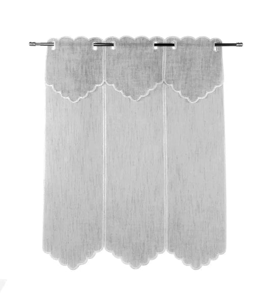 Tenda ricamata in stile tirolese ginevra colore grigio - My Store