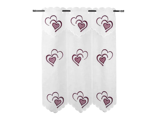Tenda ricamata in stile tirolese mezzo cuore colore rosso - My Store