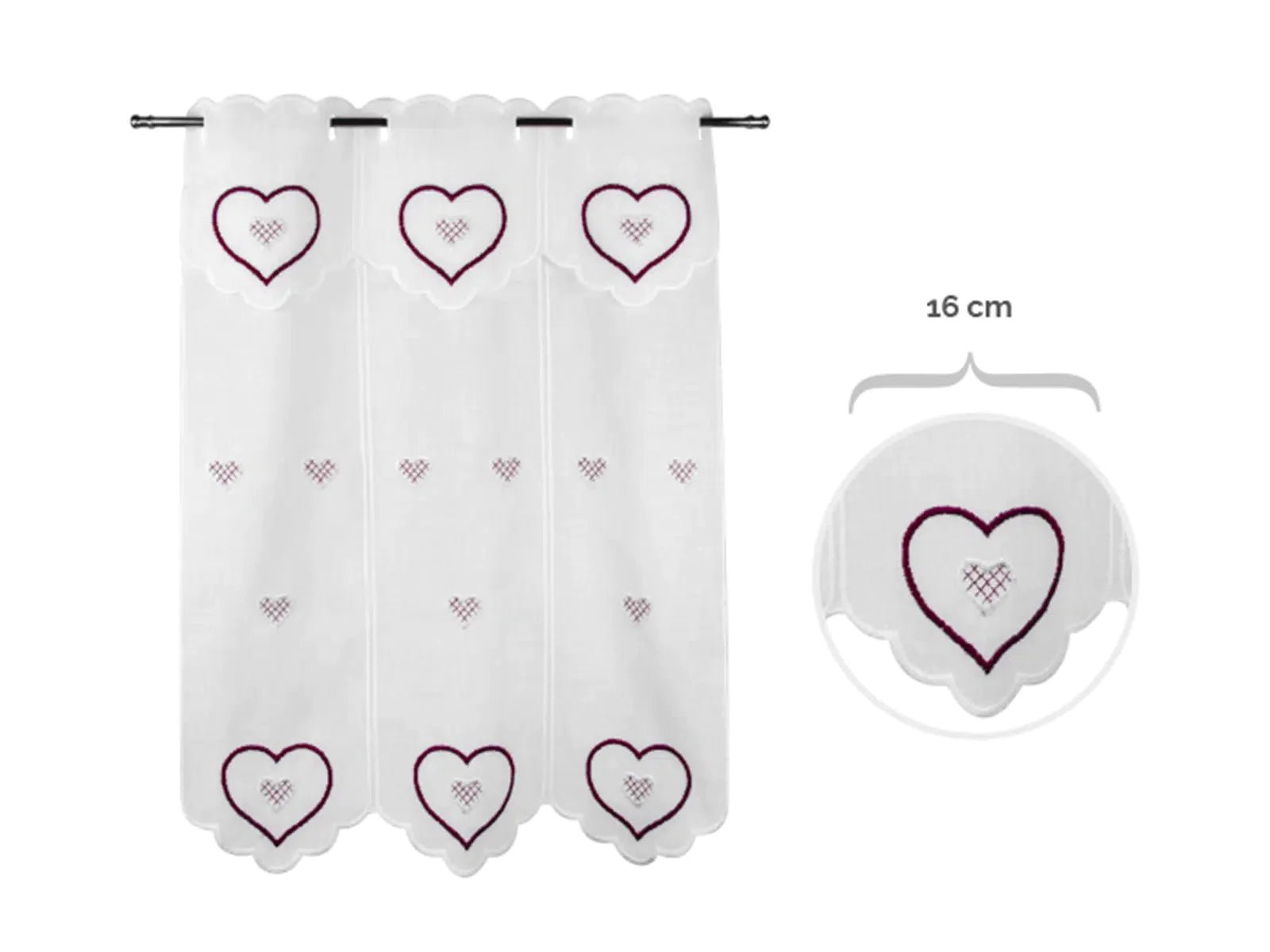 Tenda ricamata in stile tirolese moena colore rosso - My Store